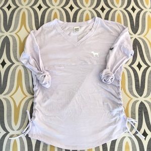 VS PINK long sleeve tee with lace up sides